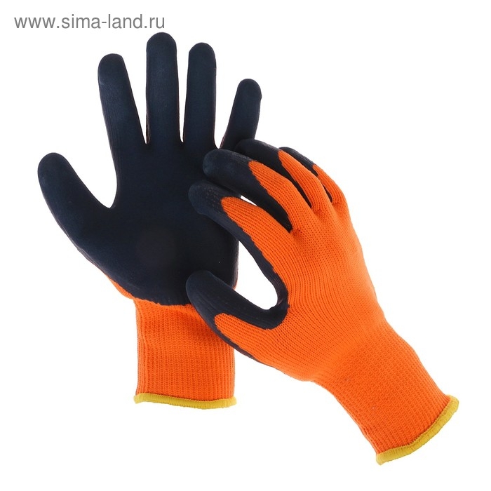 Перчатки садовые, нейлоновые, утеплённые до -20&deg;С, с двойным латексным обливом, размер 10, Greengo