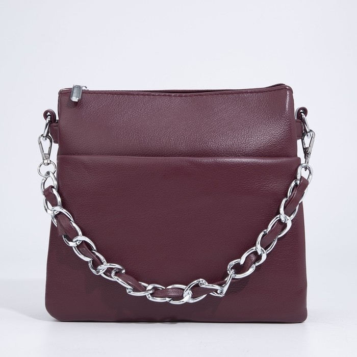 Сумка кросс-боди на молнии, цвет бордовый