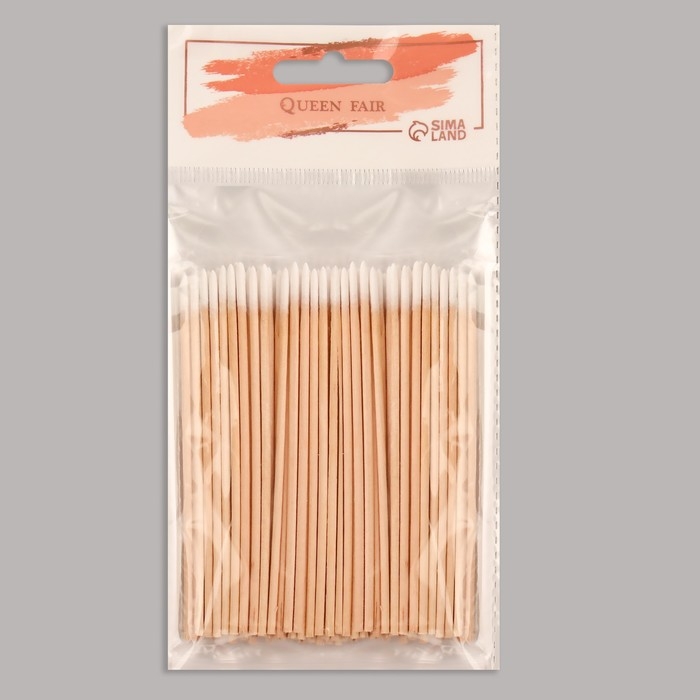Ватные палочки на деревянной основе, заострённые, 10 см, 100 шт