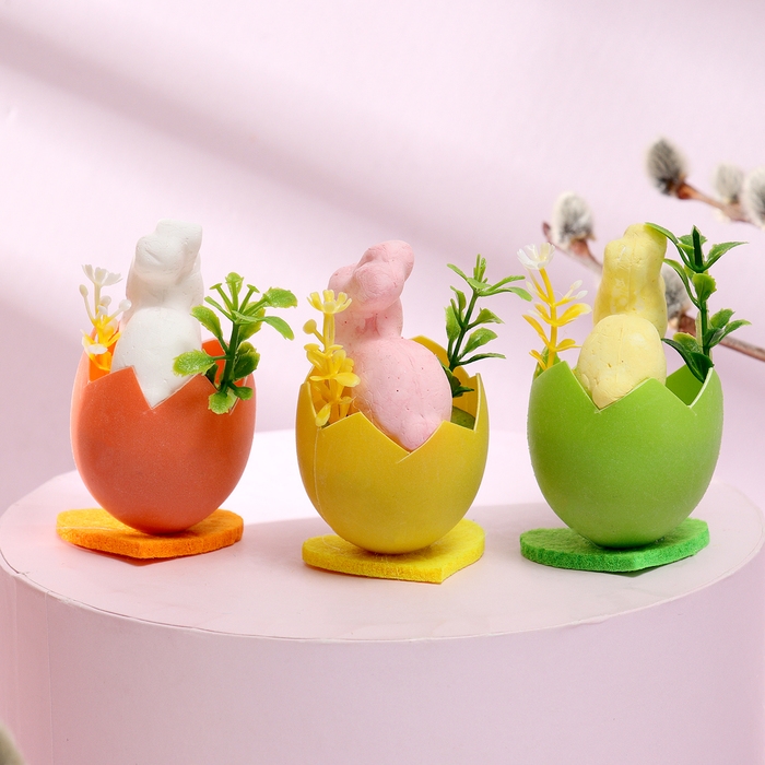 Набор для декора пасхальный &laquo;Зайчики&raquo; 3 шт., 4 &times; 11,5 &times; 6,5 см