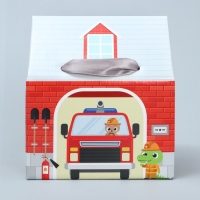 Коробка подарочная складная, упаковка, &laquo;Пожарная станция &raquo;, 15 х 18 х 10 см