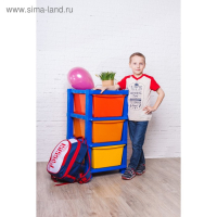 Комод детский №11, цвет синий, 3 секции