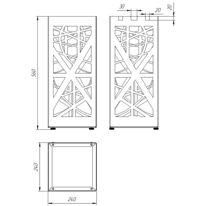 Подставка для зонтов "Абстракция" белая, 24х24х56см