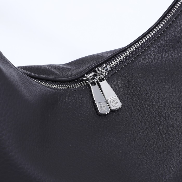 Сумка-мешок на молнии, наружный карман, длинный ремень, цвет тёмно-серый Сумка-мешок на молнии, наружный карман, длинный ремень, цвет тёмно-серый