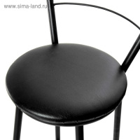 Табурет барный "Высокий" со спинкой, Черный/Черный