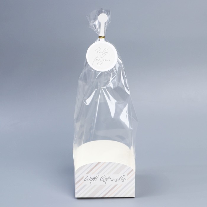 Пакет подарочный с коробкой, упаковка, &laquo;С наилучшими пожеланиями&raquo;, 12 х 12 х 40 см