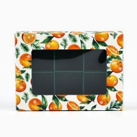 Коробка складная под 6 конфет &laquo;Мандаринки&raquo;, 13.5 х 9.8 х 3.8 см, Новый год