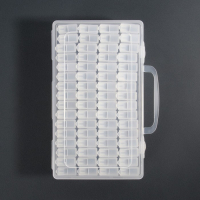 Набор баночек для декора, 64 шт, в органайзере, 14 мл, 22,3 × 13 × 5,5 см, с наклейками, цвет прозрачный Набор баночек для декора, 64 шт, в органайзере, 14 мл, 22,3 × 13 × 5,5 см, с наклейками, цвет прозрачный