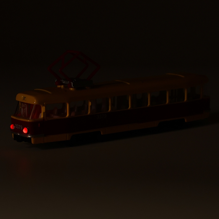 Машина металлическая «Трамвай», световые и звуковые эффекты, открываются двери, инерционная, 18 см Машина металлическая «Трамвай», световые и звуковые эффекты, открываются двери, инерционная, 18 см