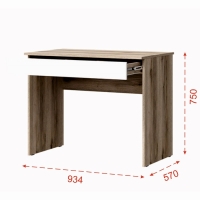 Стол письменный с ящиком Киви, 934х570х750, Белый/Дуб делано