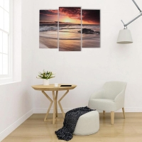 Модульная картина "Морские волны" (2-25х52; 1-30х60) 60х80 см Модульная картина "Морские волны" (2-25х52; 1-30х60) 60х80 см