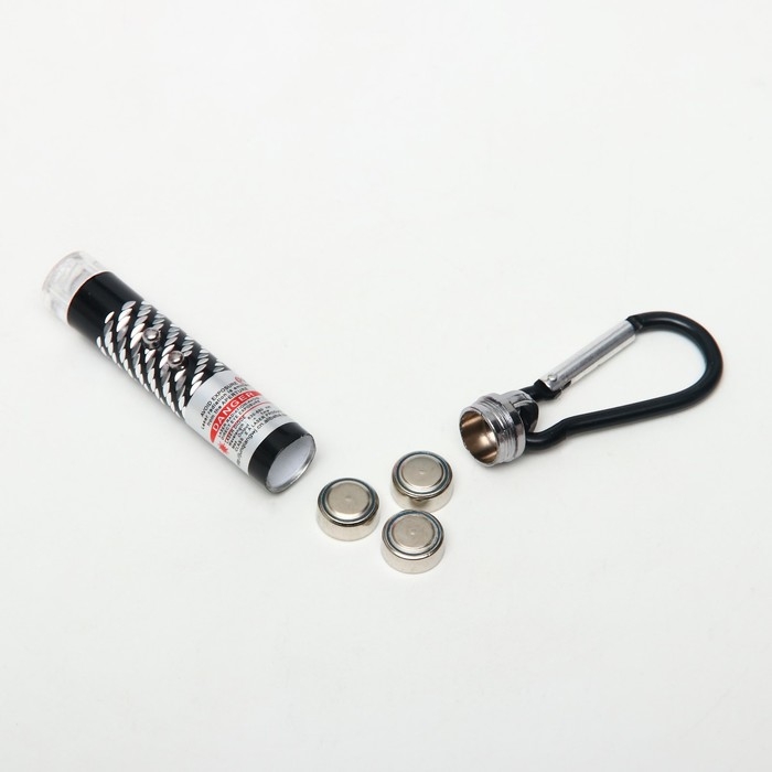 Лазерная указка Лазерная указка "Мастер К", с карабином, 2 LED, 7 х 1.5 см