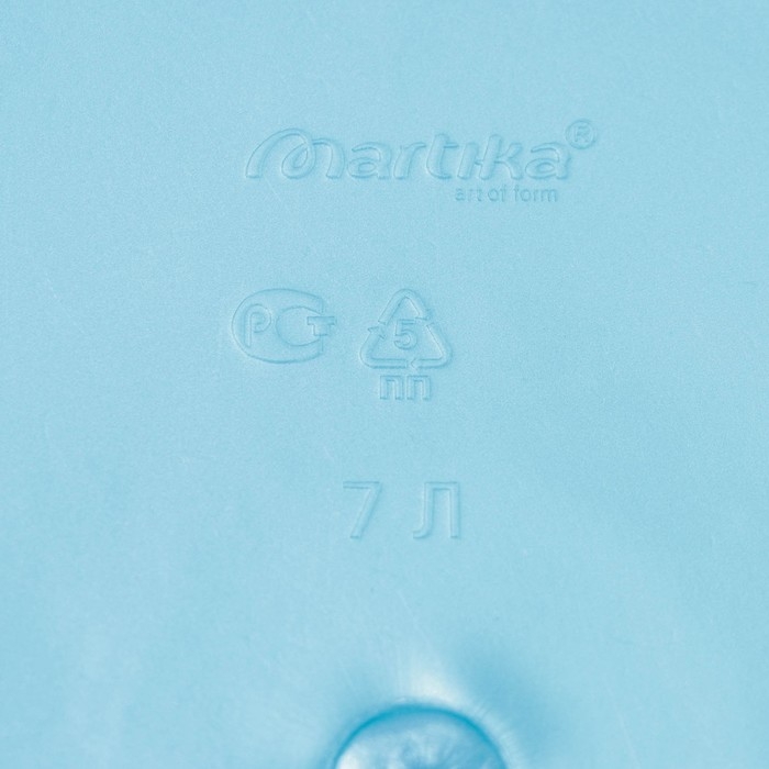 Ведро с крышкой &laquo;Соло&raquo;, 7 л, цвет голубой перламутр