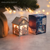 Ёлочная игрушка «Домик с колокольчиками», от батареек, свечение тёплое белое Ёлочная игрушка «Домик с колокольчиками», от батареек, свечение тёплое белое