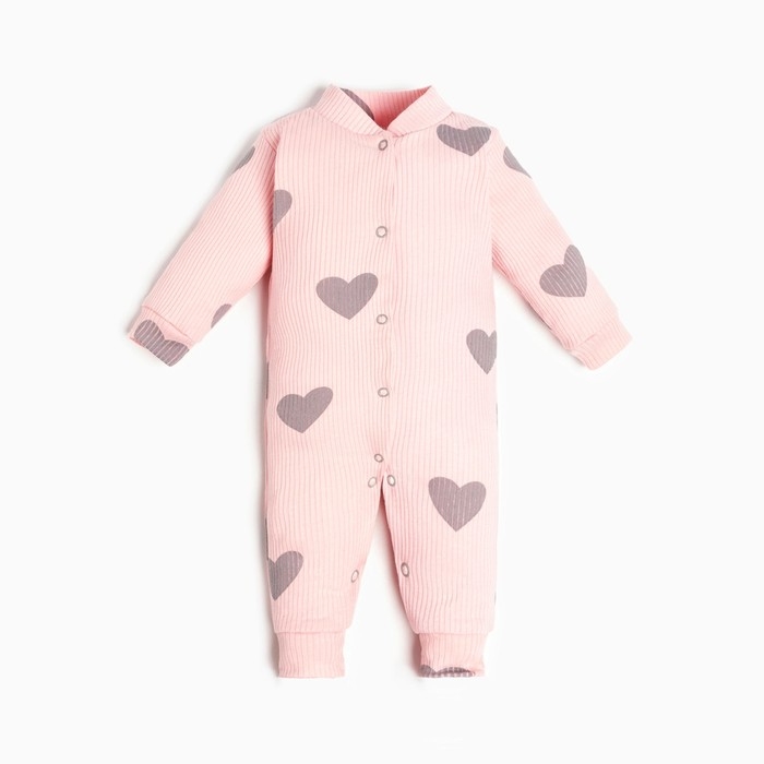Комбинезон Крошка Я &laquo;Сердца&raquo;, рост 80-86 см, цвет розовый