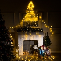 Светодиодная фигура &laquo;Ёлка&raquo; 3.5 м, пластик, 9 нитей, 220 В, свечение тёплое белое