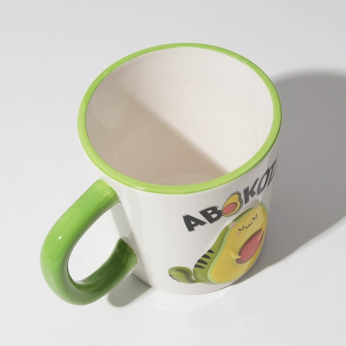 Кружка керамическая &laquo;Авокотя&raquo;, 450 мл, цвет белый