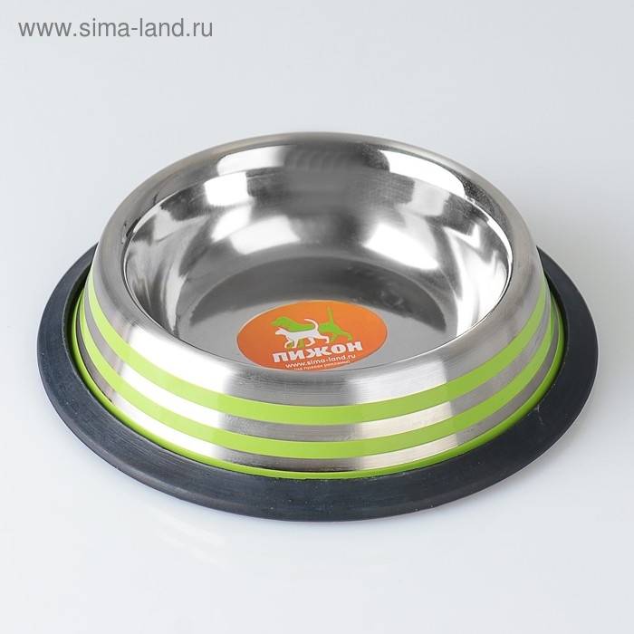 Миска с нескользящим основанием с цветными полосками, 230 мл, зелёная Миска с нескользящим основанием с цветными полосками, 230 мл, зелёная