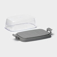 Маслёнка пластиковая «Летиция», 16.5×10 см, цвет пыльно-серый Маслёнка пластиковая «Летиция», 16.5×10 см, цвет пыльно-серый