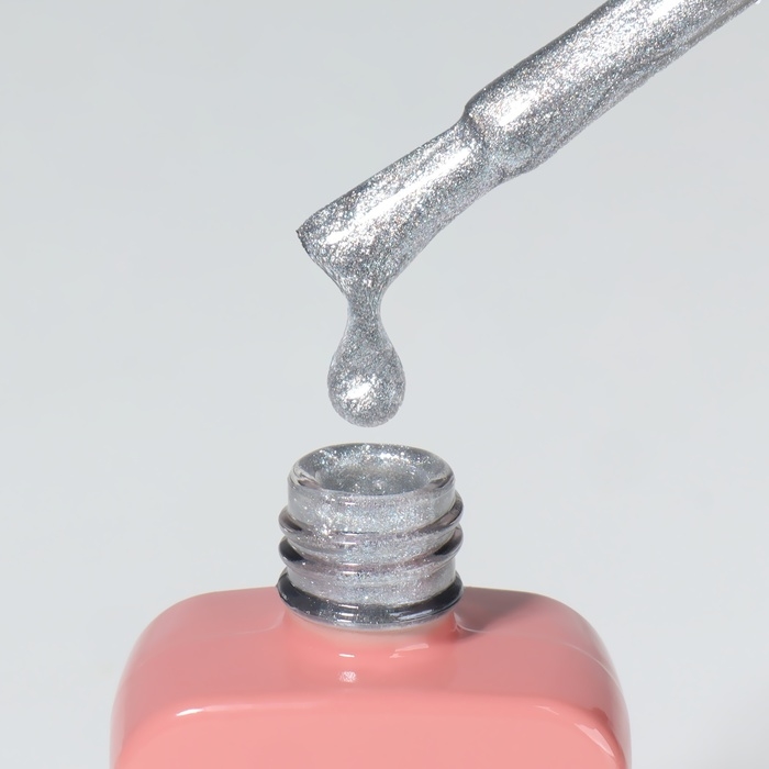 Гель лак для ногтей &laquo;CAT`S EYE PEARL&raquo;, 3-х фазный, 10 мл, LED/UV, цвет серебристый (58)