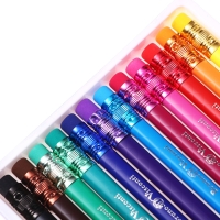 Карандаши 12 цветов BrunoVisconti РИСУЙ и СТИРАЙ, пластиковые с ластиком и точилкой, МИКС Карандаши 12 цветов BrunoVisconti РИСУЙ и СТИРАЙ, пластиковые с ластиком и точилкой, МИКС