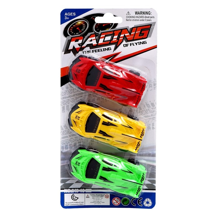 Набор инерционных машин &laquo;Рейсер&raquo;, 3 штуки, МИКС