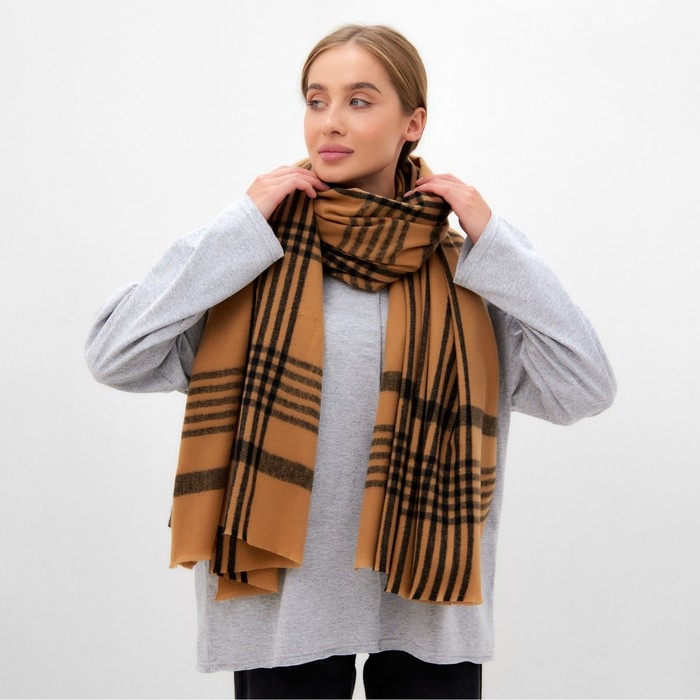 Шарф зимний объемный MINAKU 100*180 + 10 см цвет коричневый Шарф зимний объемный MINAKU 100*180 + 10 см цвет коричневый