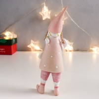 Сувенир полистоун "Малышка в розовом, в колпаке, с сердцем/звездой" 18х5х3,5 см