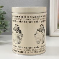 Шкатулка металл цилиндр "Сладкая выпечка" набор 4 шт 9,5х6; 11х7,5; 12,5х9; 14х10,5х10,5 см   975901