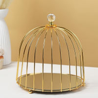 Фруктовница металлическая &laquo;Клетка&raquo;, 21&times;23 см, цвет металла золотой