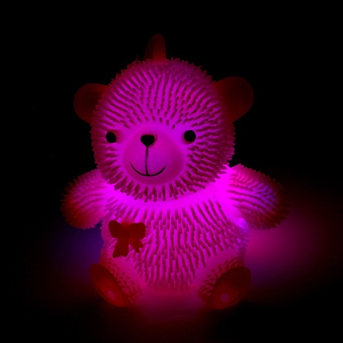 Мяч детский резиновый ёжка световой «Мишка», цвета МИКС, в шоубоксе Мяч детский резиновый ёжка световой «Мишка», цвета МИКС, в шоубоксе