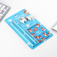 Подарочный набор &laquo;Спешу за счастьем&raquo;, карандаши 2 шт, ластики 2 шт, блокнот