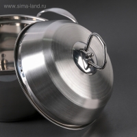 Набор кастрюль из нержавеющей стали &laquo;Тиссен&raquo;, 5 предметов: 1,8 л, 2,5 л, 3,5 л, 4,5 л, 6 л, d=18/20/22/24/26 см, металлические крышки