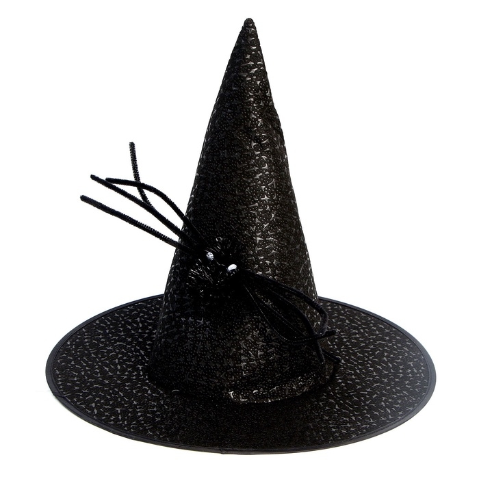 Карнавальная шляпа с пауком, цвет чёрный Карнавальная шляпа с пауком, цвет чёрный