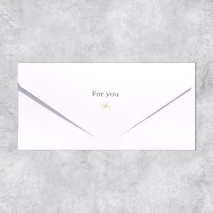 Конверт подарочный For you, софт тач, тиснение, 19 &times; 9,2 см