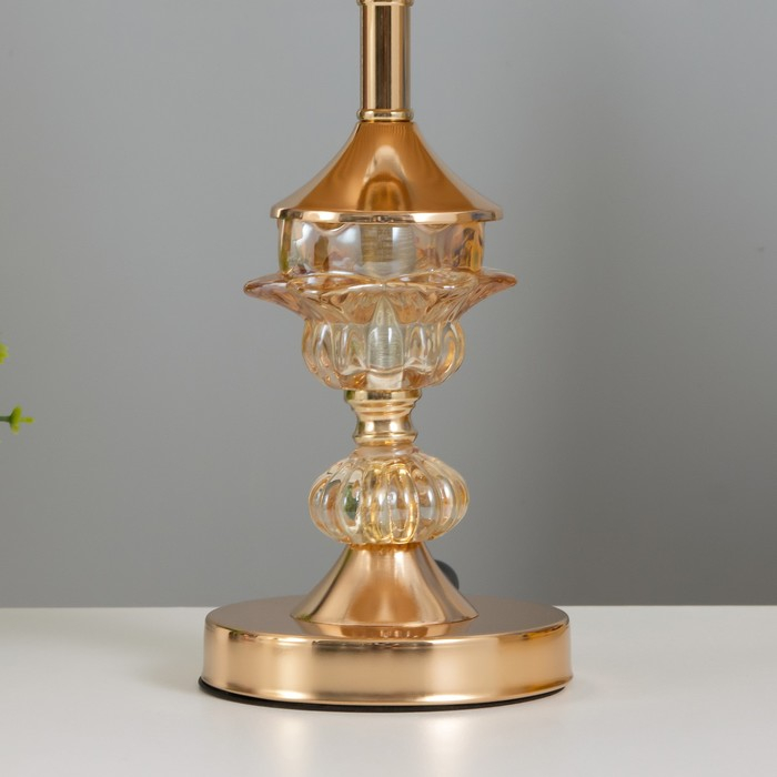 Лампа настольная с подсветкой Лампа настольная с подсветкой "Адорно" 1х40Вт Е27 золото 24х24х43 см RISALUX