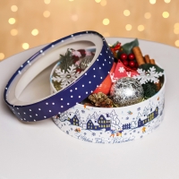 Коробка для макарун тубус с окном "С Новым годом" 21 х 21 х 7 см Коробка для макарун тубус с окном "С Новым годом" 21 х 21 х 7 см