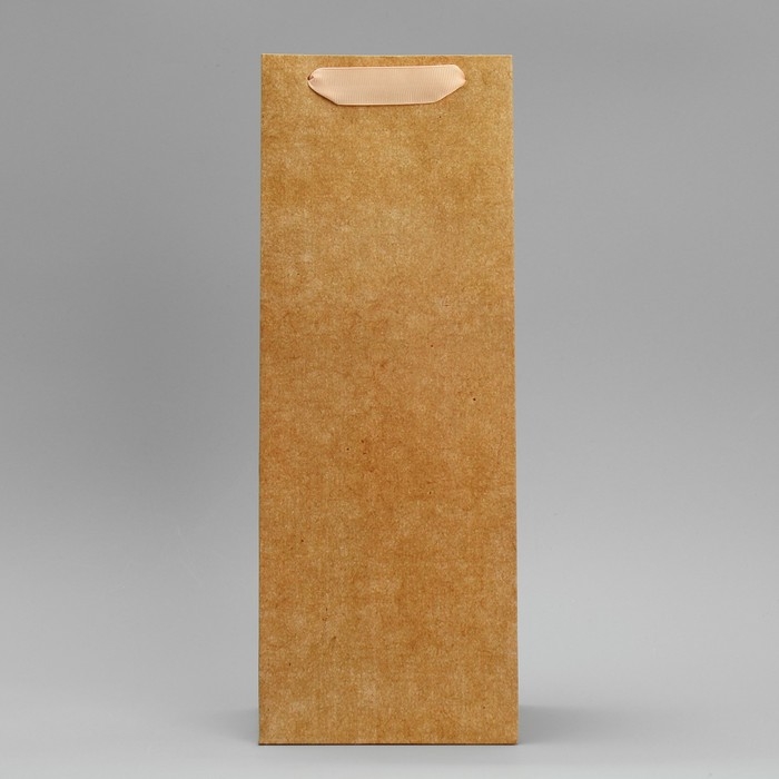 Пакет подарочный под бутылку, упаковка, &laquo;Крафтовый&raquo;, 13 x 36 x 10 см