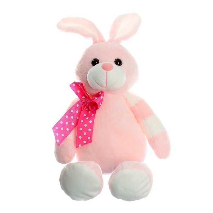 Мягкая игрушка &laquo;Зайка&raquo;, бант в горох, 18 см