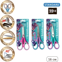 Ножницы ErichKrause Endeavor Tropical, 16 см, двойная заточка, антискользящие резиновые вставки, европодвес, МИКС Ножницы ErichKrause Endeavor Tropical, 16 см, двойная заточка, антискользящие резиновые вставки, европодвес, МИКС