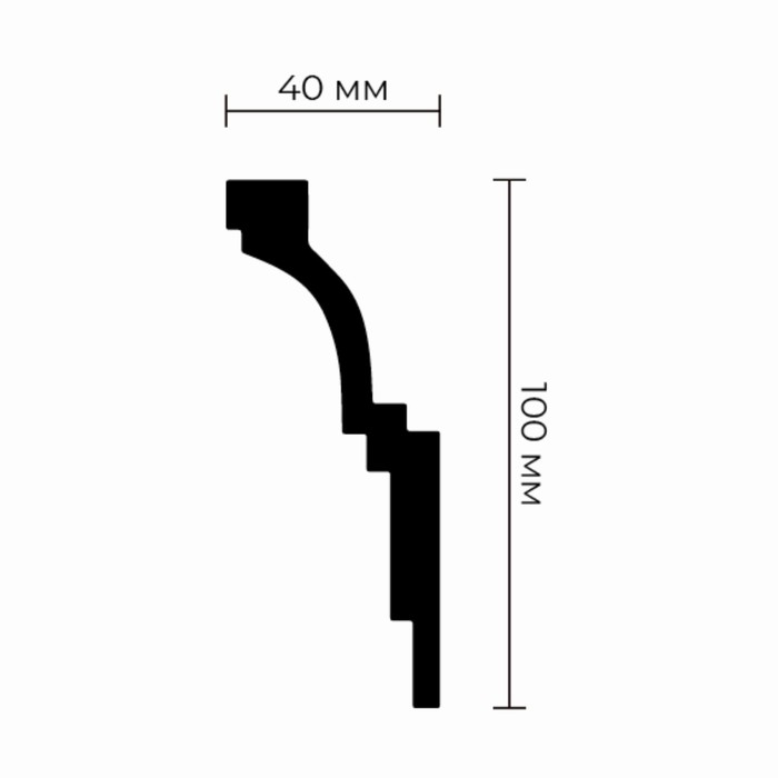 Потолочный плинтус для натяжных потолков N-110 100х40х2000мм Потолочный плинтус для натяжных потолков N-110 100х40х2000мм
