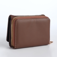 Кошелёк женский на кнопке, цвет коричневый Кошелёк женский на кнопке, цвет коричневый