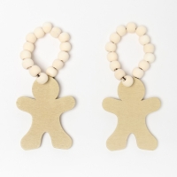 Новый год. Набор колец для салфеток 2 шт. "Пряник", цв. коричневый, 6*7 см, дерево Новый год. Набор колец для салфеток 2 шт. "Пряник", цв. коричневый, 6*7 см, дерево