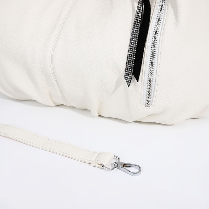 Сумка-мешок на молнии, 3 наружных кармана, цвет белый Сумка-мешок на молнии, 3 наружных кармана, цвет белый