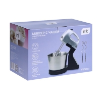 Миксер Irit IR-5431, стационарный, 250 Вт, 2 л, 7 скоростей, 4 насадки, серебристый Миксер Irit IR-5431, стационарный, 250 Вт, 2 л, 7 скоростей, 4 насадки, серебристый