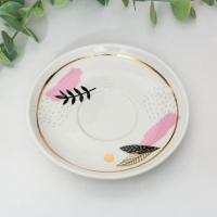 Кофейная пара из керамики &laquo;Цветы&raquo;, 140 мл, цвет белый