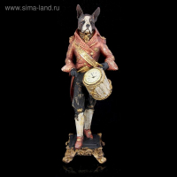 Сувенир полистоун "Английский шарж-Бульдог барабанщик с часами" 39х12х14,5 см Сувенир полистоун "Английский шарж-Бульдог барабанщик с часами" 39х12х14,5 см