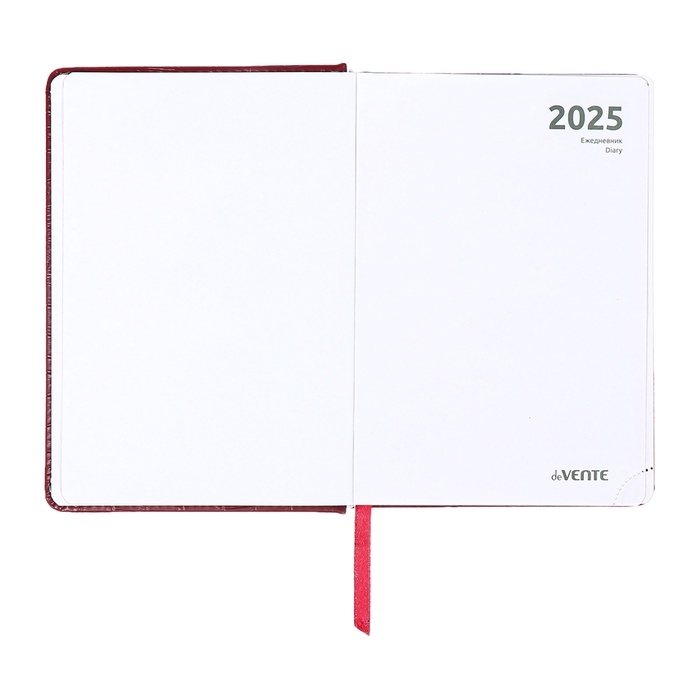 Ежедневник датированный 2025 B6 168 листов, deVENTE. Wild, твердая обложка кожзам с поролоном, перфорация, ляссе, блок 70, бордо