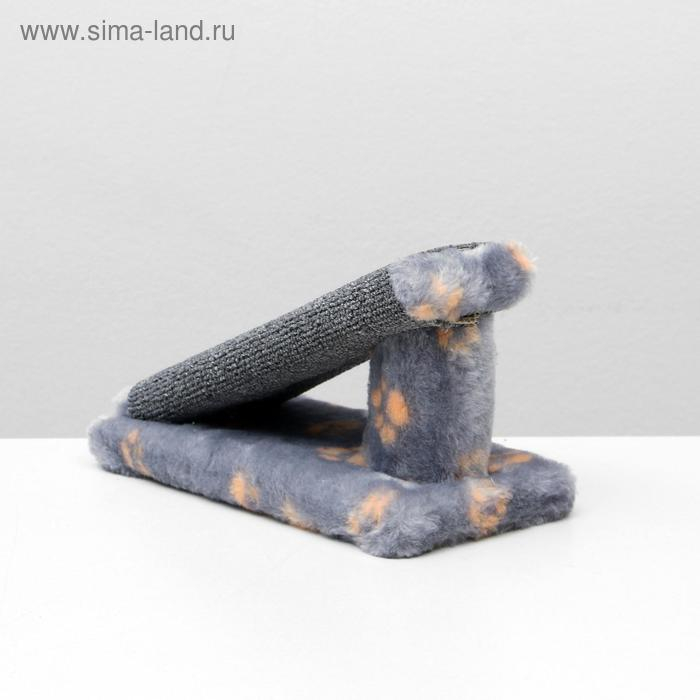 Когтеточка Когтеточка "Горка" мини-версия, 29 х 14 х 14 см, ковролин, серая с лапками