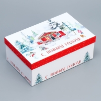 Набор подарочных коробок 10 в 1 &laquo;Новогодняя акварель&raquo;, 12 х 7 х 4 - 32.5 х 20 х 12.5 см, Новый год